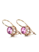 Améthyste Or rose 14 carats vintage d'origine Des boucles d'oreilles Style vintage vec117r